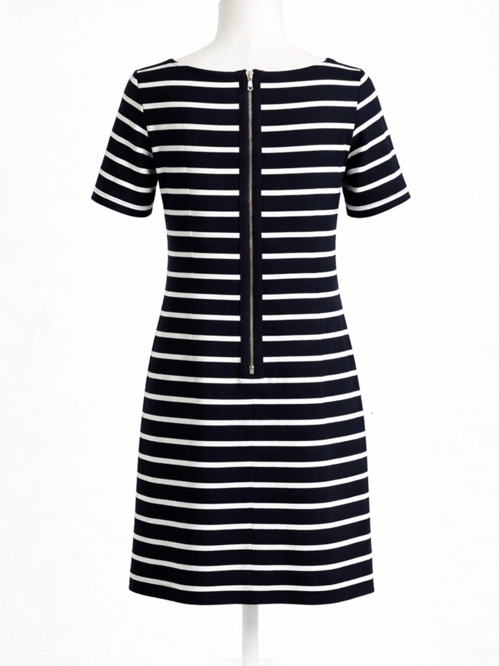 Banana Republic Navy White Striped Shift Dress Petite Mini Work Casual - Picture 2 of 5